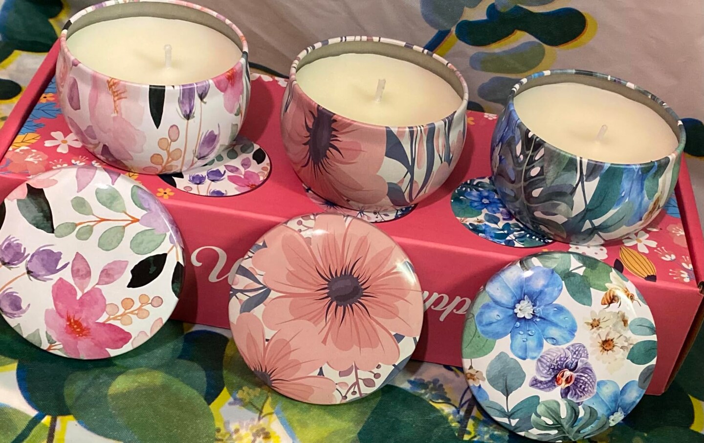 3Pack Scented Candle Set, Candles for Home Fragrance, Soy Wax Aromatherapy Tin Candles , Birthday Gift for Women