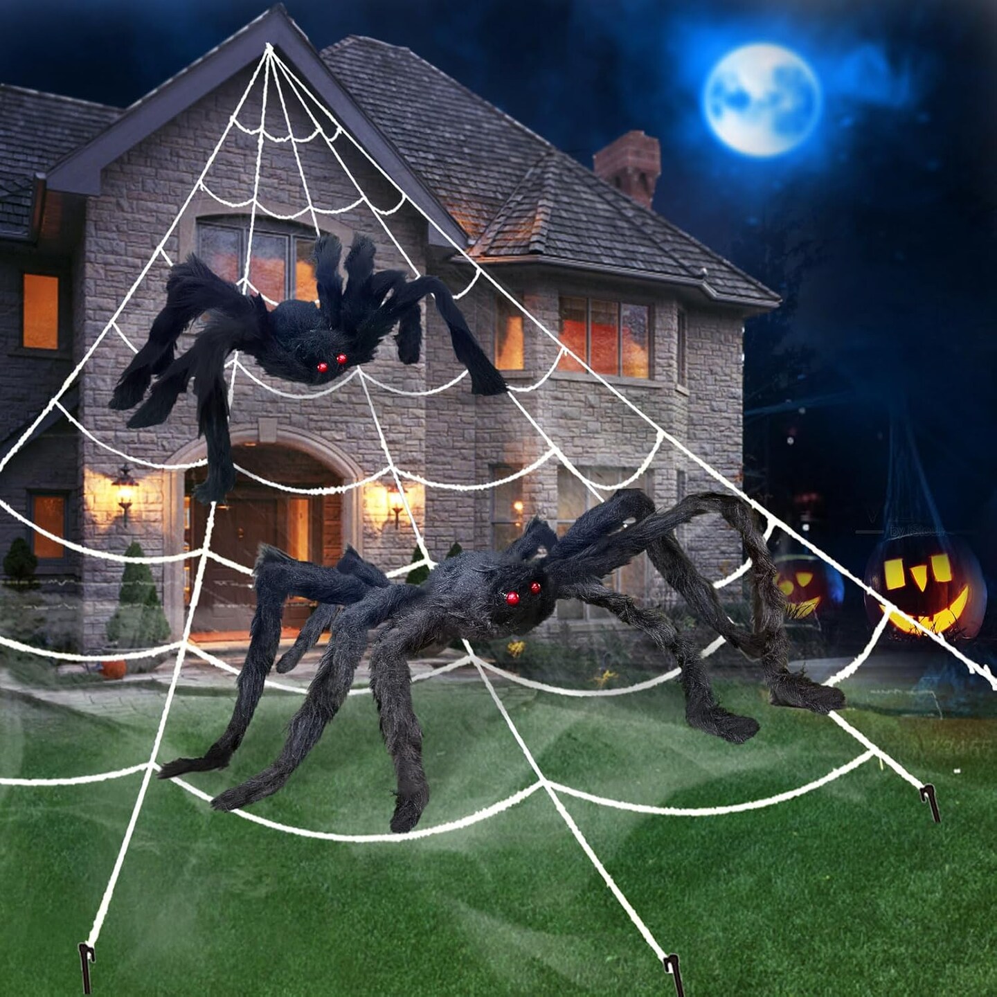 Giant Spider Web Halloween Decorations Outdoor