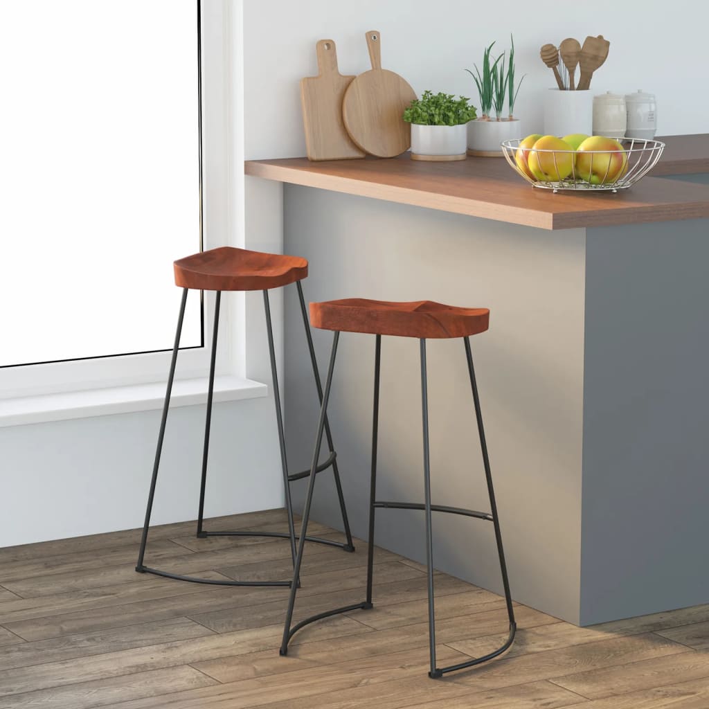 vidaXL Gavin Bar Stools 2 pcs 19.7&#x22;x15.7&#x22;x30.7&#x22; Solid Wood Mango