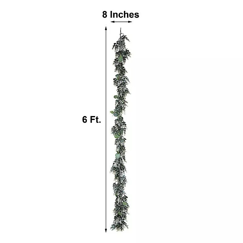 6 ft Green Artificial Eucalyptus Boxwood Foliage Garlands Wedding Decorations