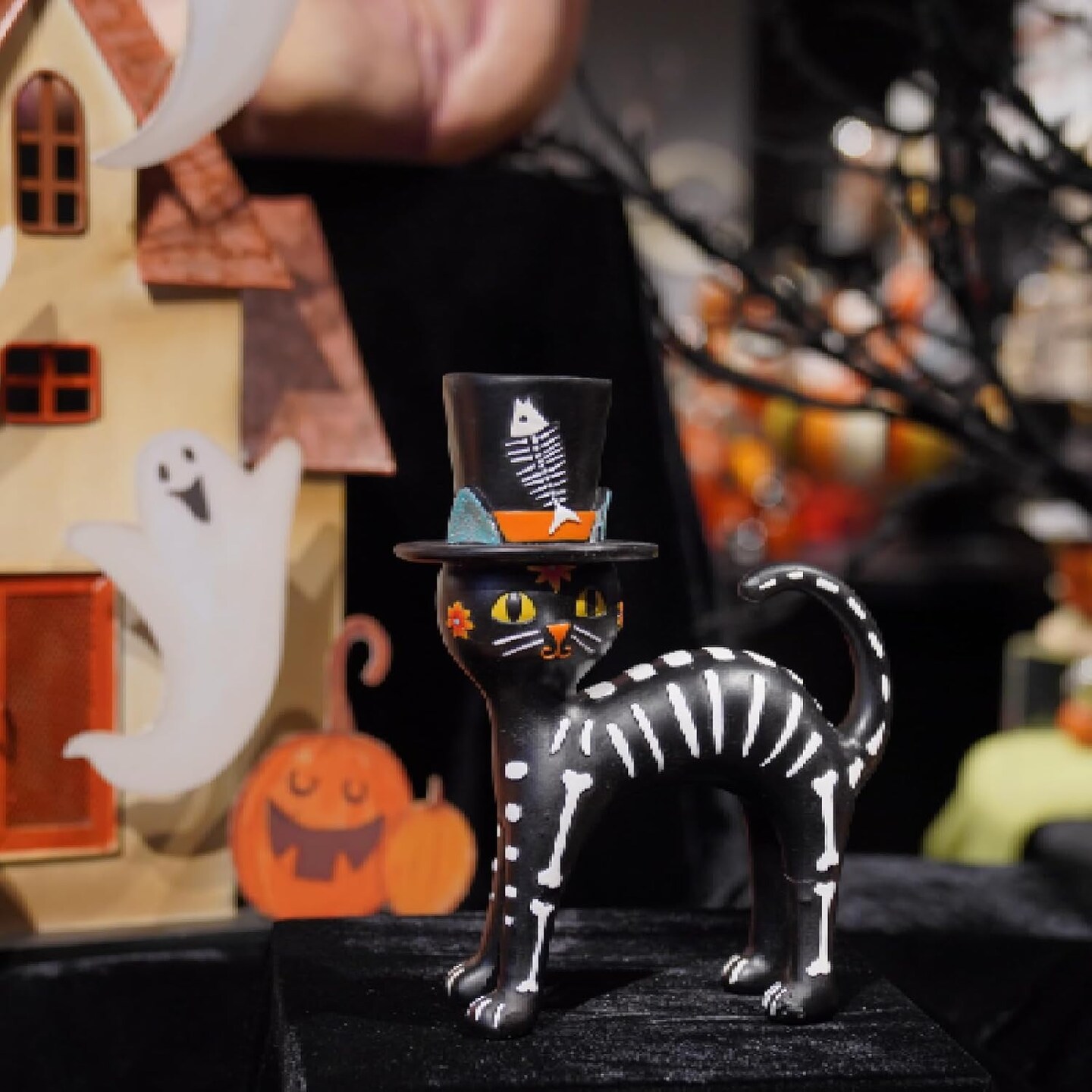 Halloween Decorations Sugar Cat Skeleton