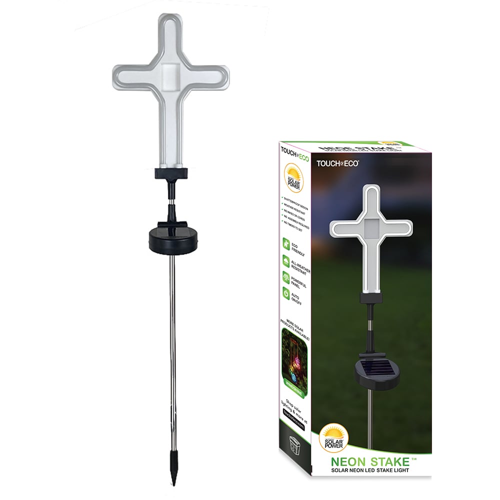 Solar Led Neon Garden Stake Light 4 Styles Outdoor Colorful Decorative Eco-Friendly