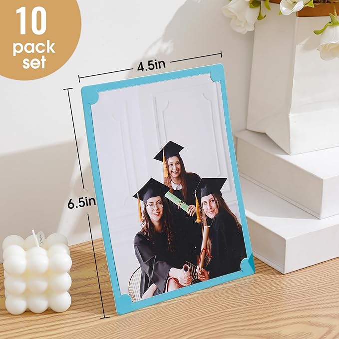 10 Pack Paper Picture Frames 4x6, Colorful Cardboard Photo Frame with Easel