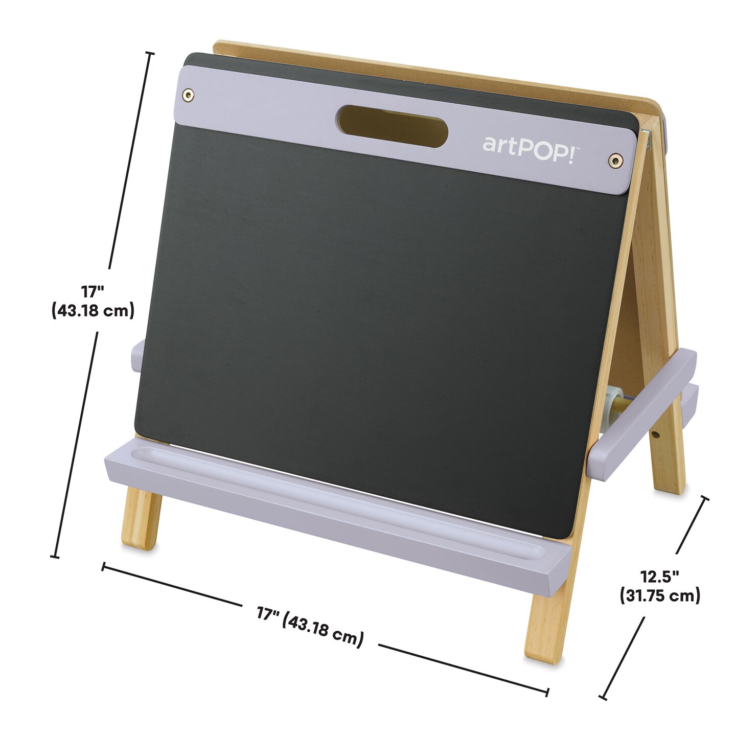 artPOP! Kids' 3-in-1 Tabletop Easel, Double-Sided Easel with Wooden Frame, Includes Paper Roll, Foldable Design, Portable Arts & Crafts Easel for Kids Ages 3 & Up