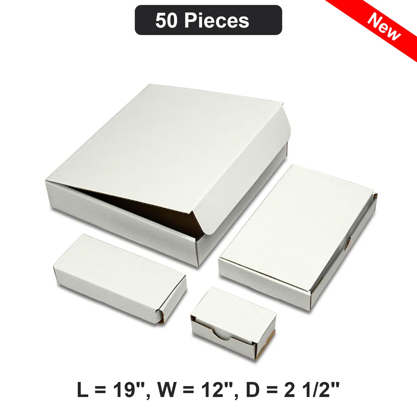 Extra Large Packaging Box 19x12x2 1/2 Inch Corrugated Cardboard Shipping & Storage Box