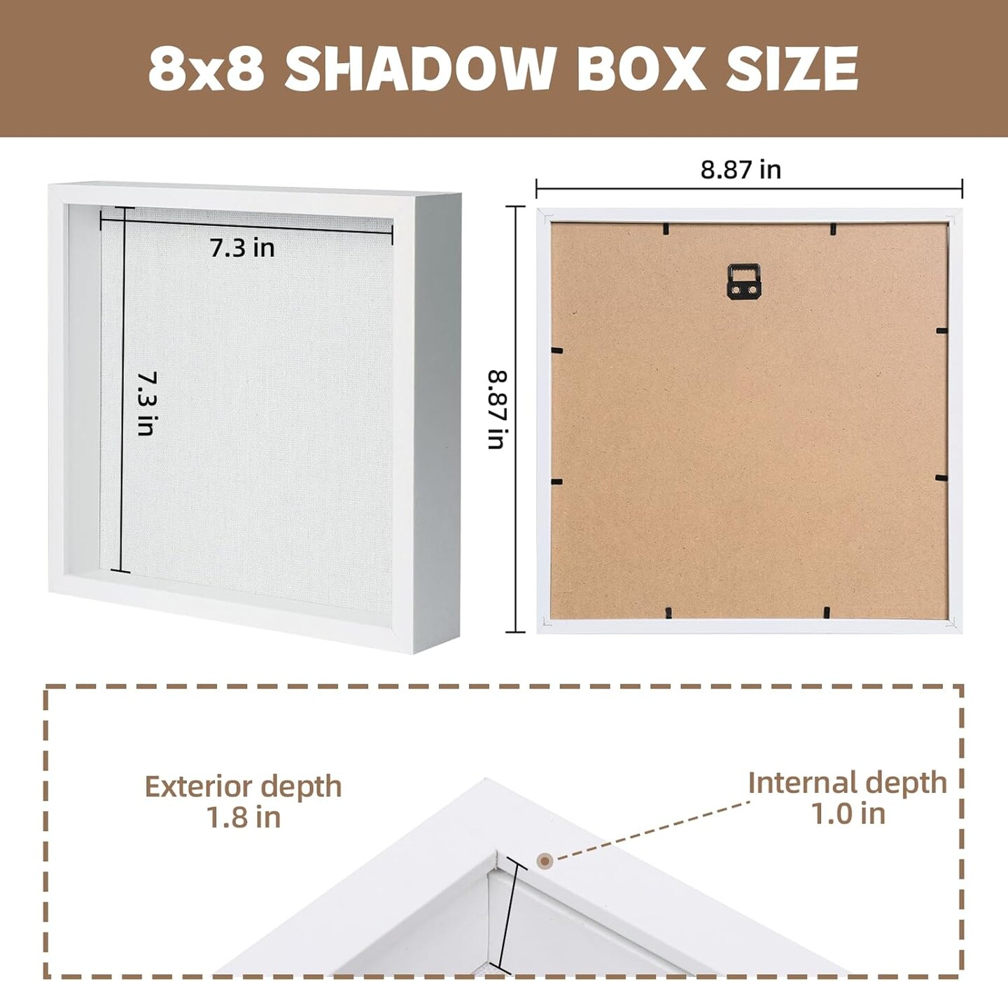 Shadow Box Picture Frame with Linen Board