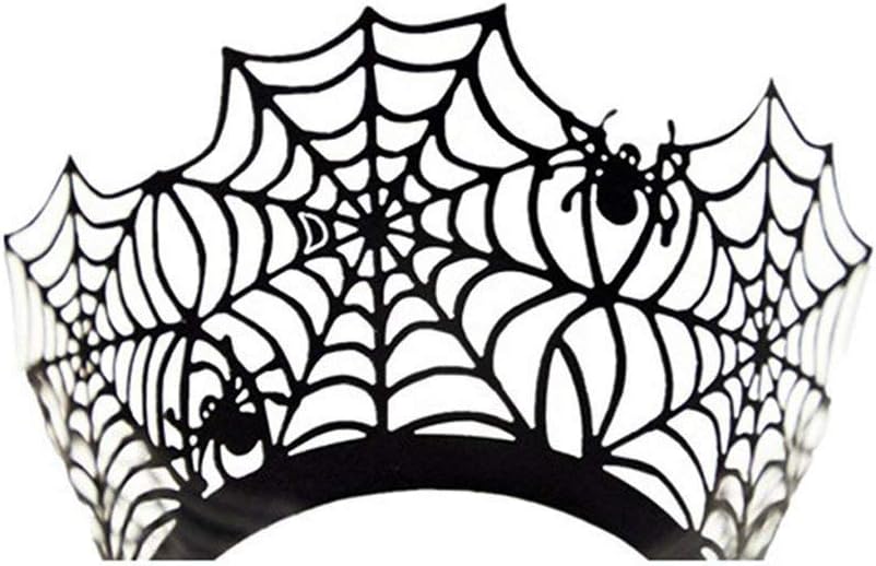 Halloween Cupcake Wrappers,Spider Web Cupcake Wrapper,Halloween Party Decorations Supplies 36Pcs