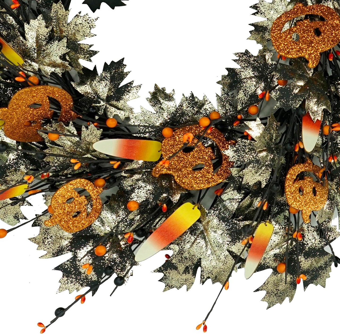 20 inch Artificial Halloween Wreaths for Front Door Halloween Door Wreath Fall Wreath for Front Door Indoor Outdoor Farmhouse Home Wall Window Festival Wedding Decor