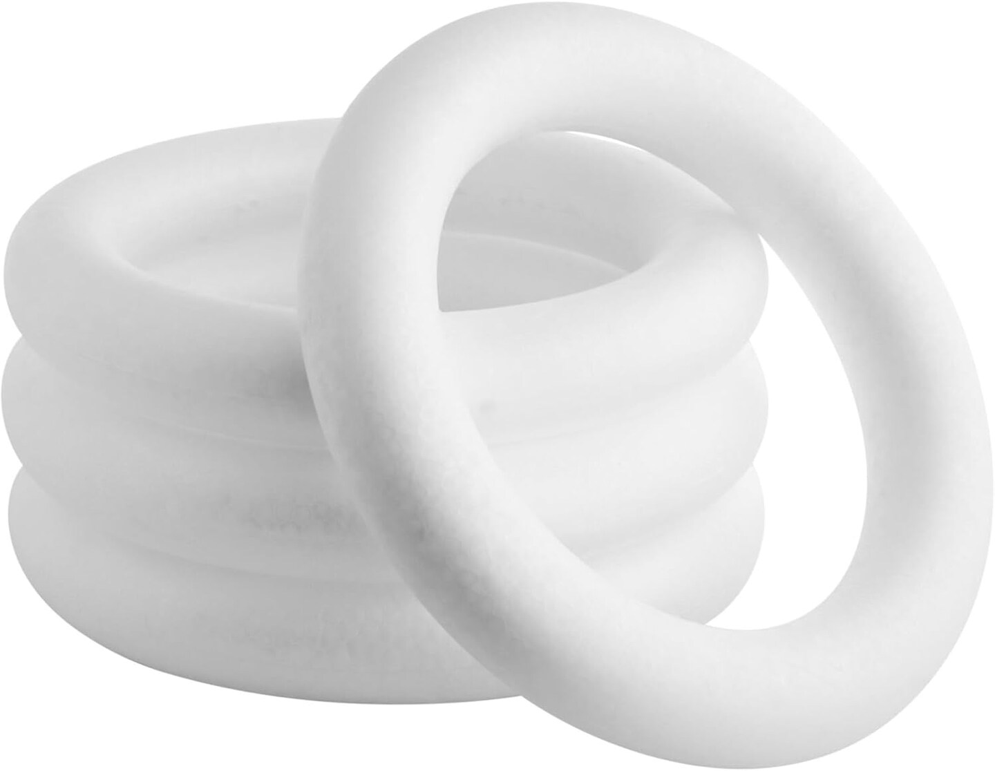4 Pack Foam Wreath Frames, 10 Inch Rings for Crafts, DIY Projects, Holiday Decor (White)