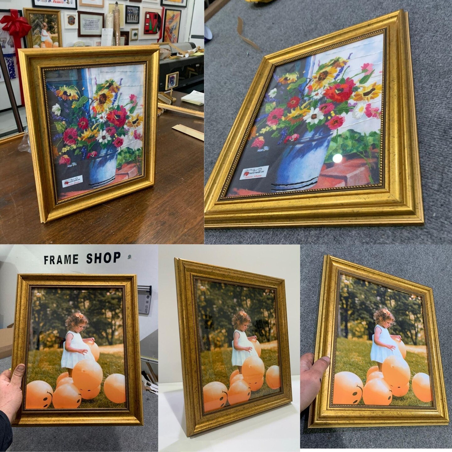 Vintage Gold 30x26 Picture Frame &#x2013; 30 x 26 Ornate Poster Frame &#x2013; Antique Scoop Beaded Wall Art Frame