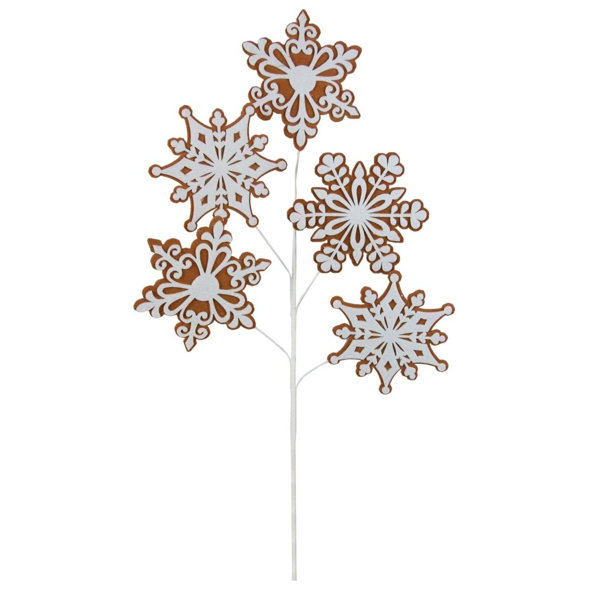 29&#x22; Felt Gingerbread Snowflake Spray