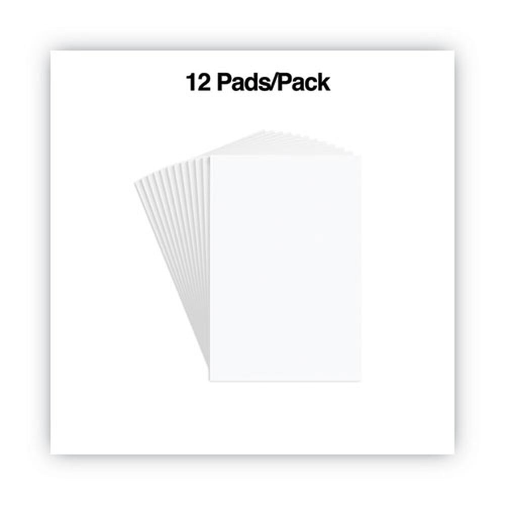 Universal 100 Sheet Unruled 4 in. x 6 in. Scratch Pads - White (12/Pack)