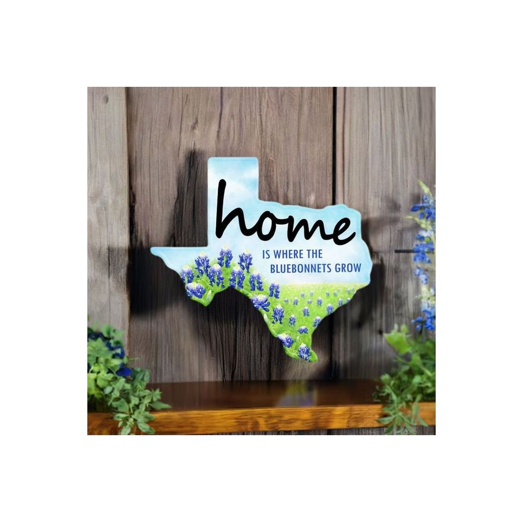 12&#x22; Metal Embossed Hanger: Texas Bluebonnets