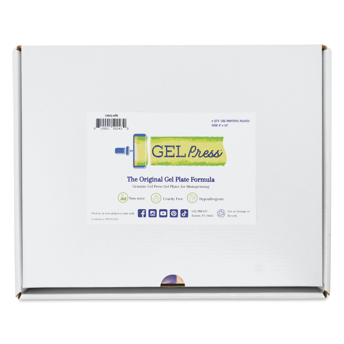 Gel Press Printing Plates - Class Pack, 8&#x22; x 10&#x22;, Set of 6