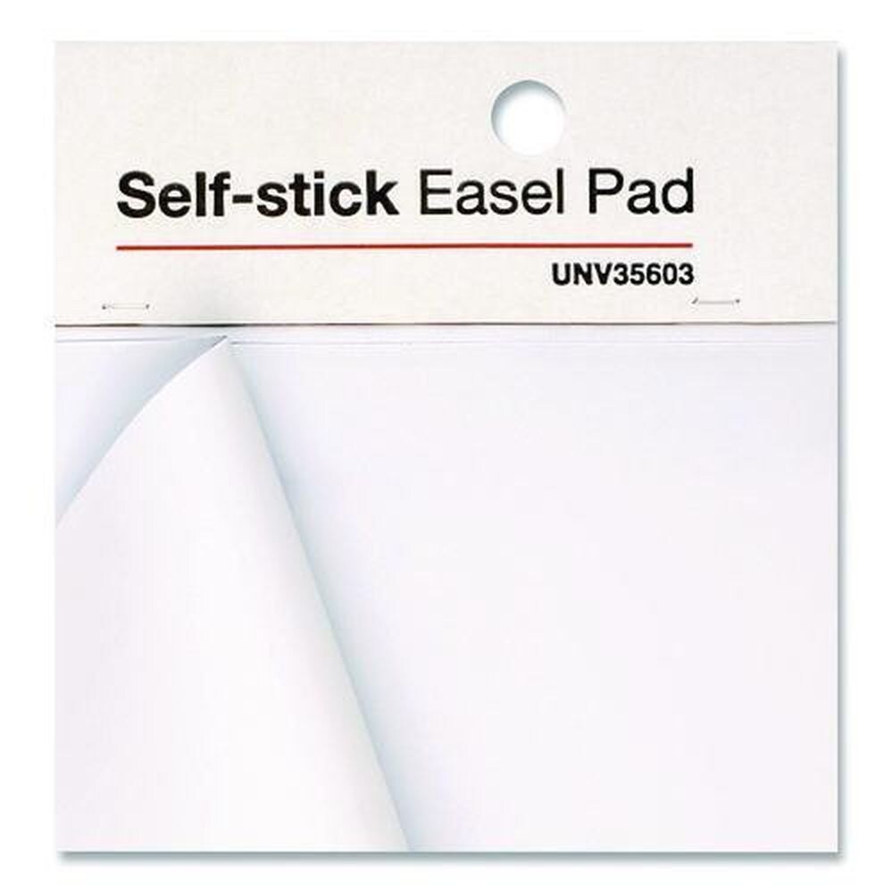 Universal 25 in. x 30 in. Unruled Self-Stick Easel Pad - White (2/Carton)