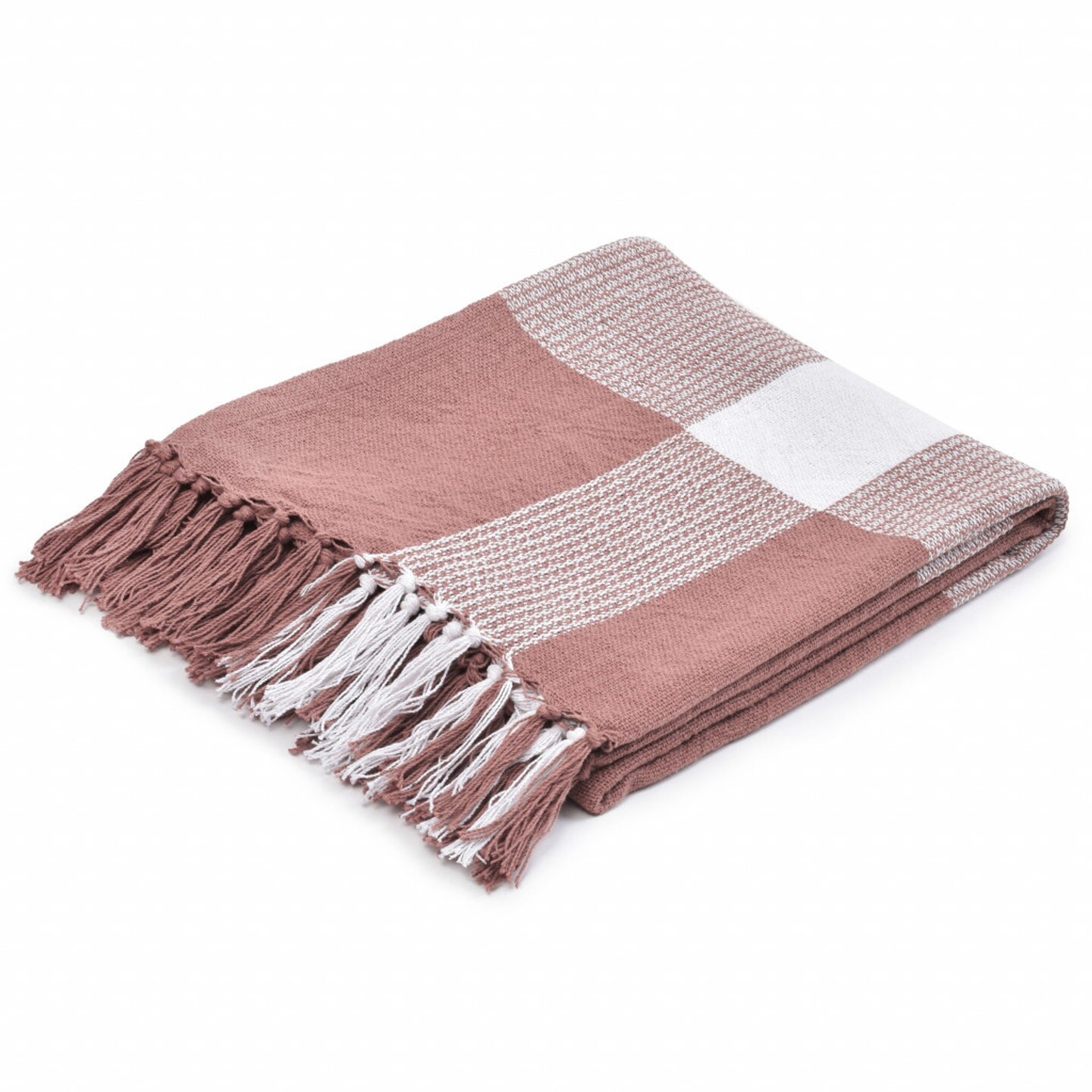 Edge Collections - 50" x 60" - Pink - Checkered Throw Blanket for Comfort and Home Decor - 1 Piece