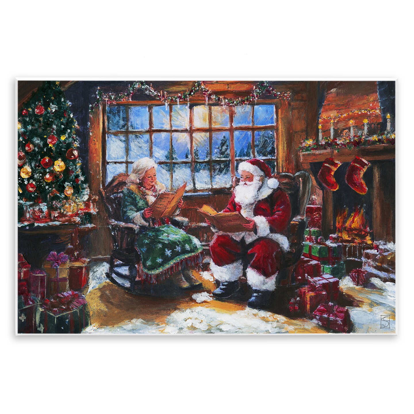 Stupell Industries Mr. and Mrs. Claus Hearth Wall Plaque Art, design by Sara Culpepper