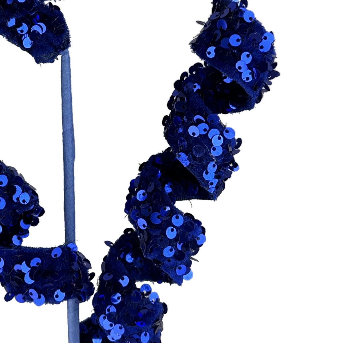 24&#x22; Sequin &#x26; Velvet Curly Spray: Midnight Blue