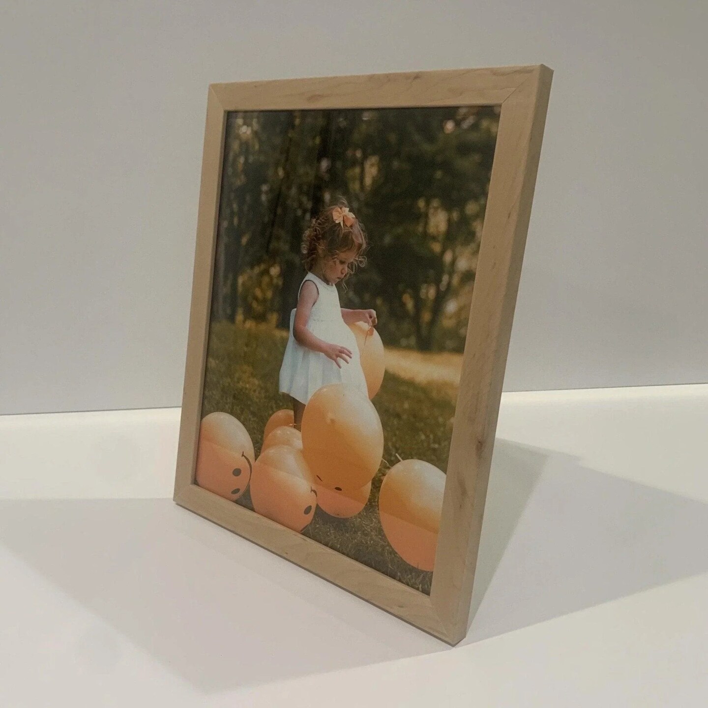 Natural 11x16 Wood Picture Frame with Real Glass - Maple Light Wood Wall Frame