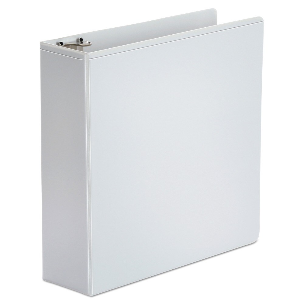 Universal 3 in. Capacity 11 in. x 8-1/2 in. Round 3 Ring Economy View Binder - White