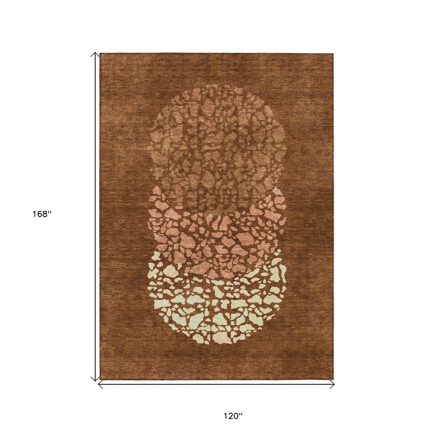 Edge Collections - 10' x 14' - Orange - Modern Abstract Indoor Outdoor Area Rug - 1 Piece