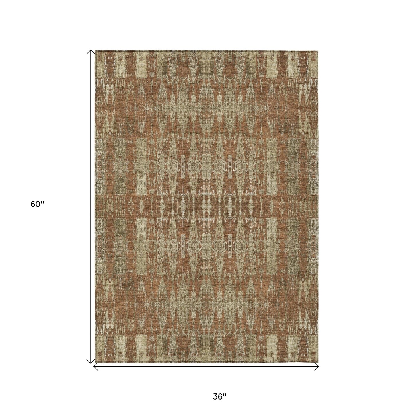 Edge Collections - 3' x 5' - Brown - Moroccan Washable Area Rug for Indoor and Outdoor Use - 1 Piece