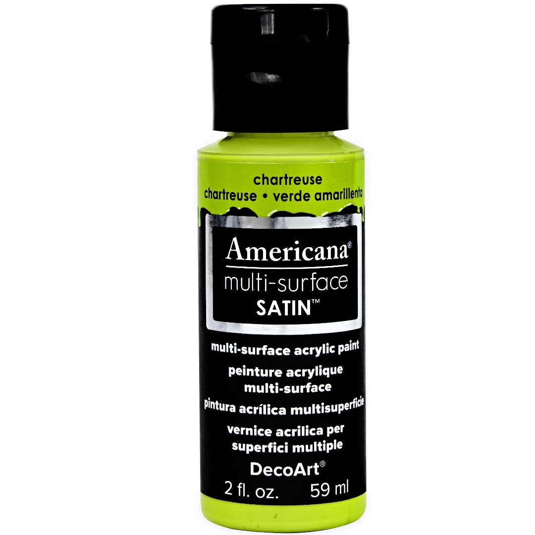 Americana Premium Multi-Surface Satin Finish Acrylics 2oz -for Wood, Metal, Glass, Ceramics, Fabric, Paper, Terra Cotta, Most Plastics and More