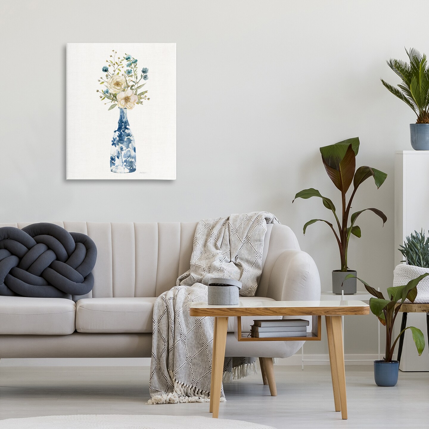 Stupell Industries Chinoiserie Blooms White Flowers Canvas Wall Art, design by Carol Robinson