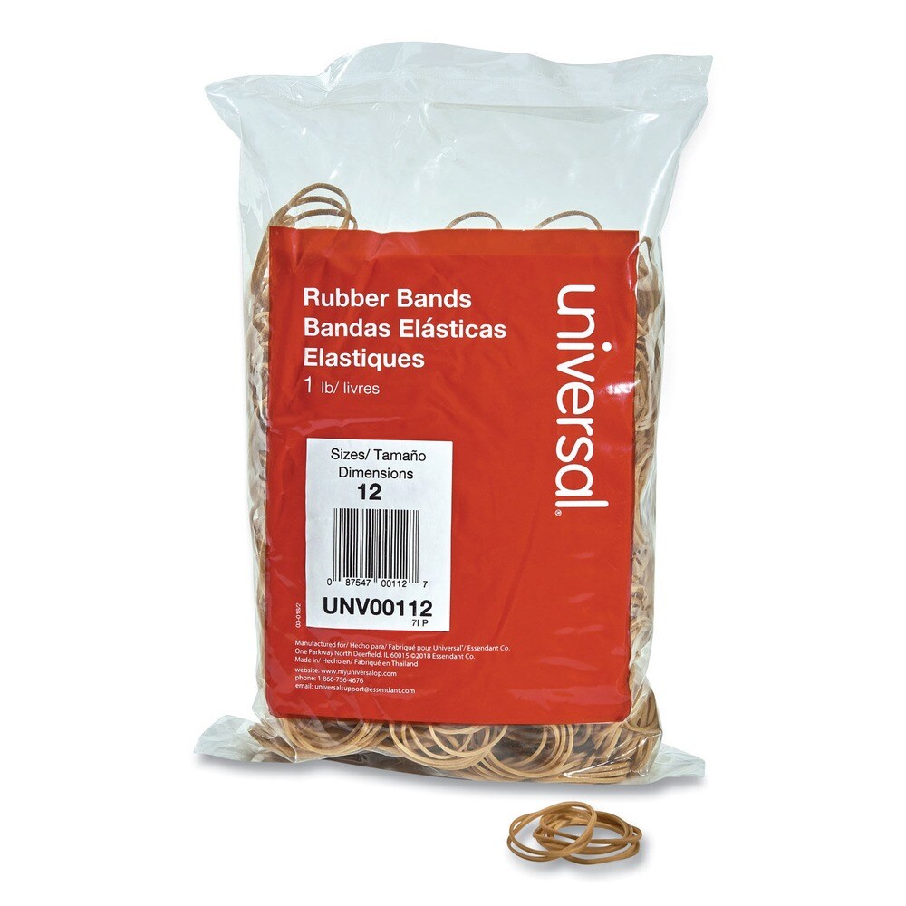 Universal 0.04 in. Gauge Size 12 Rubber Bands - Beige (2500/Pack)
