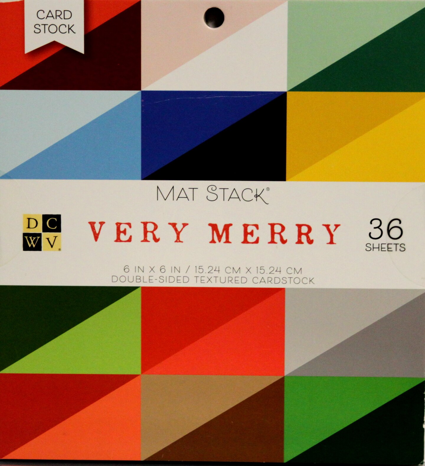 DCWV Very Merry 6 x 6 Textured Cardstock Mat Stack