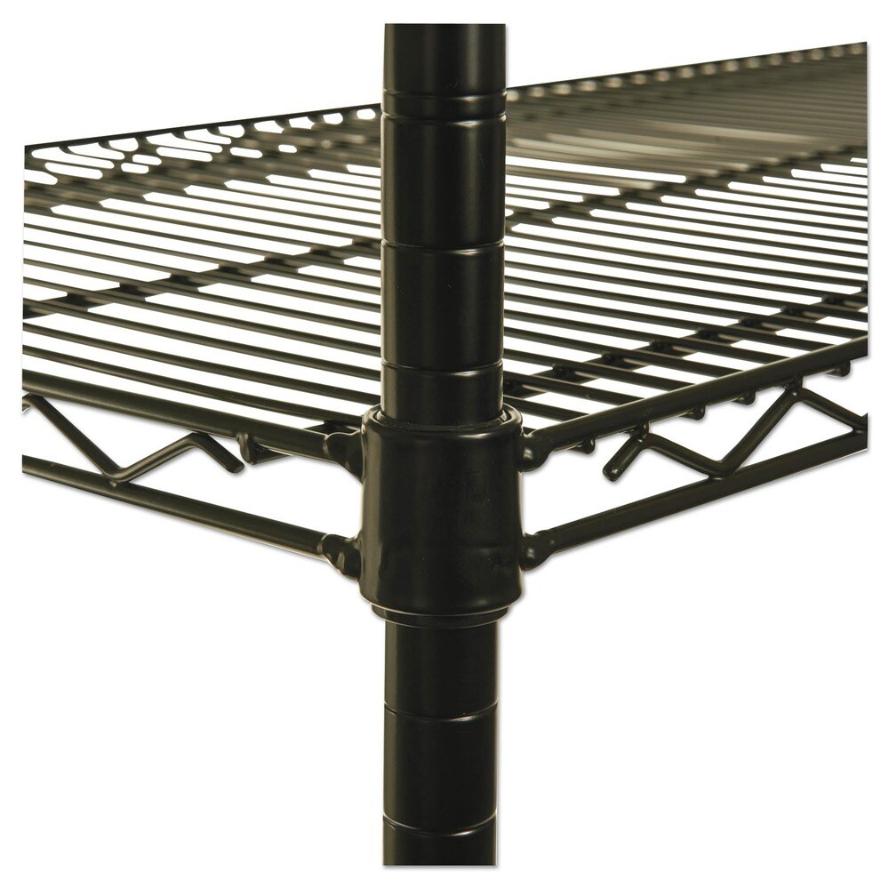 Alera 36 in. x 24 in. x 72 in. NSF Certified Industrial Four-Shelf Wire Shelving Kit - Black