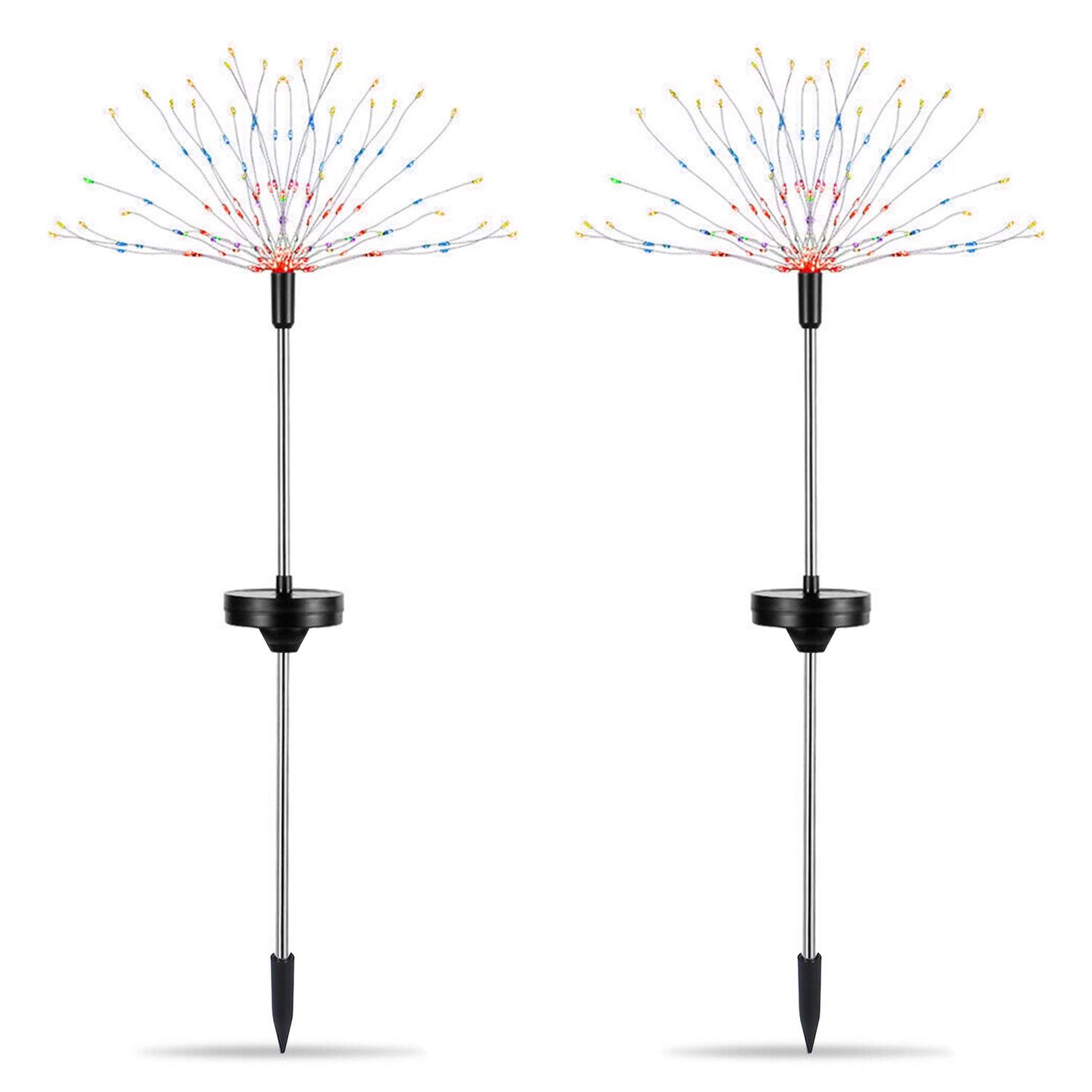 2Pcs Solar Powered Starburst Lights 240 LEDs Colorful Firework Lamp