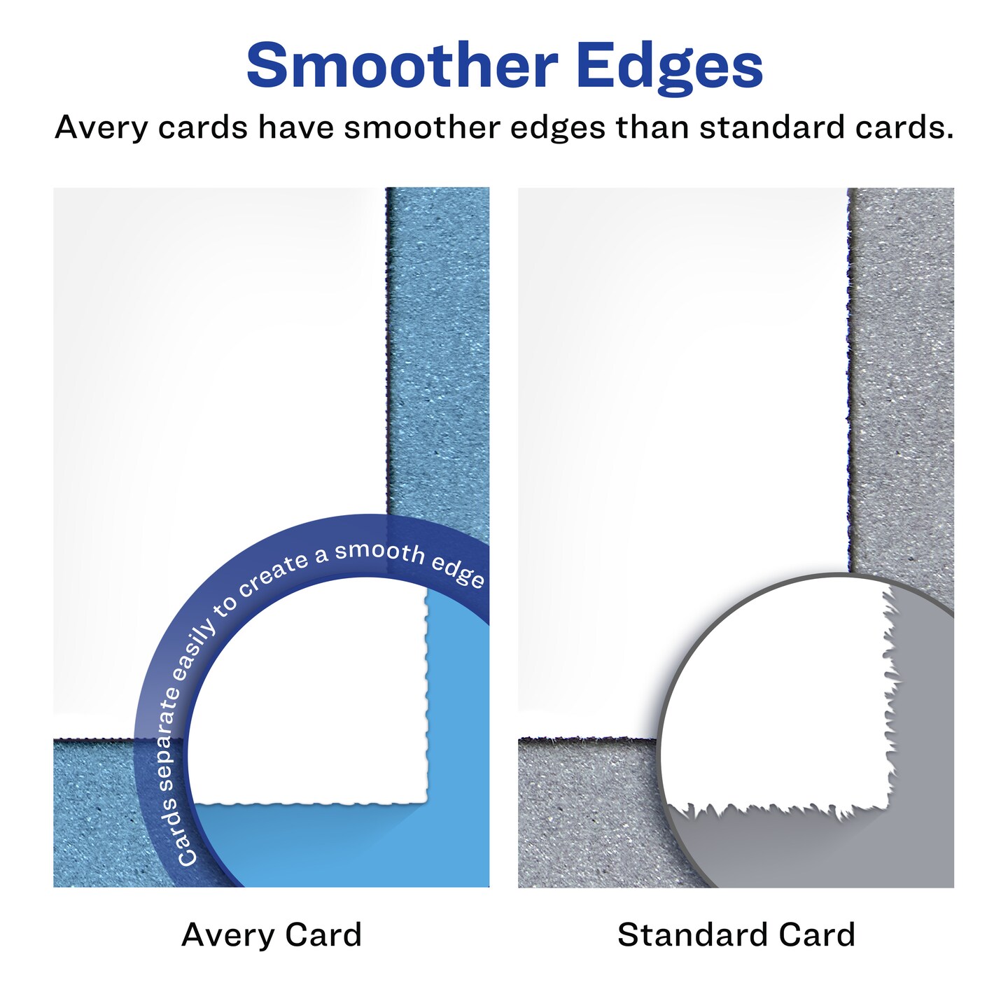 Avery Printable Matte White Cards with Sure Feed, 2.5" x 2.5" Square