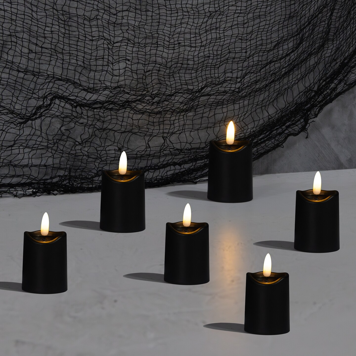 Mod Lighting and Decor LED 3D Wick Flameless Mini Pillars Candles - 2.25&#x22; - Black - Set of 6