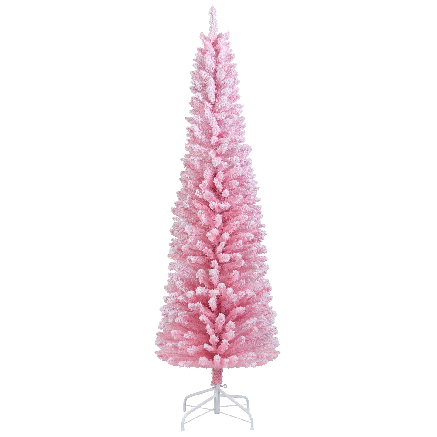 Pink PVC and Metal 6 ft Artificial Christmas Tree with 460 Flocked Tips
