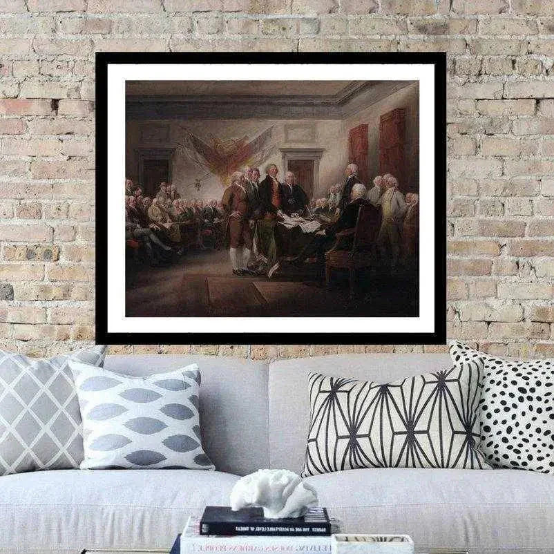Framed Print of The Declaration of Independence Signing Art