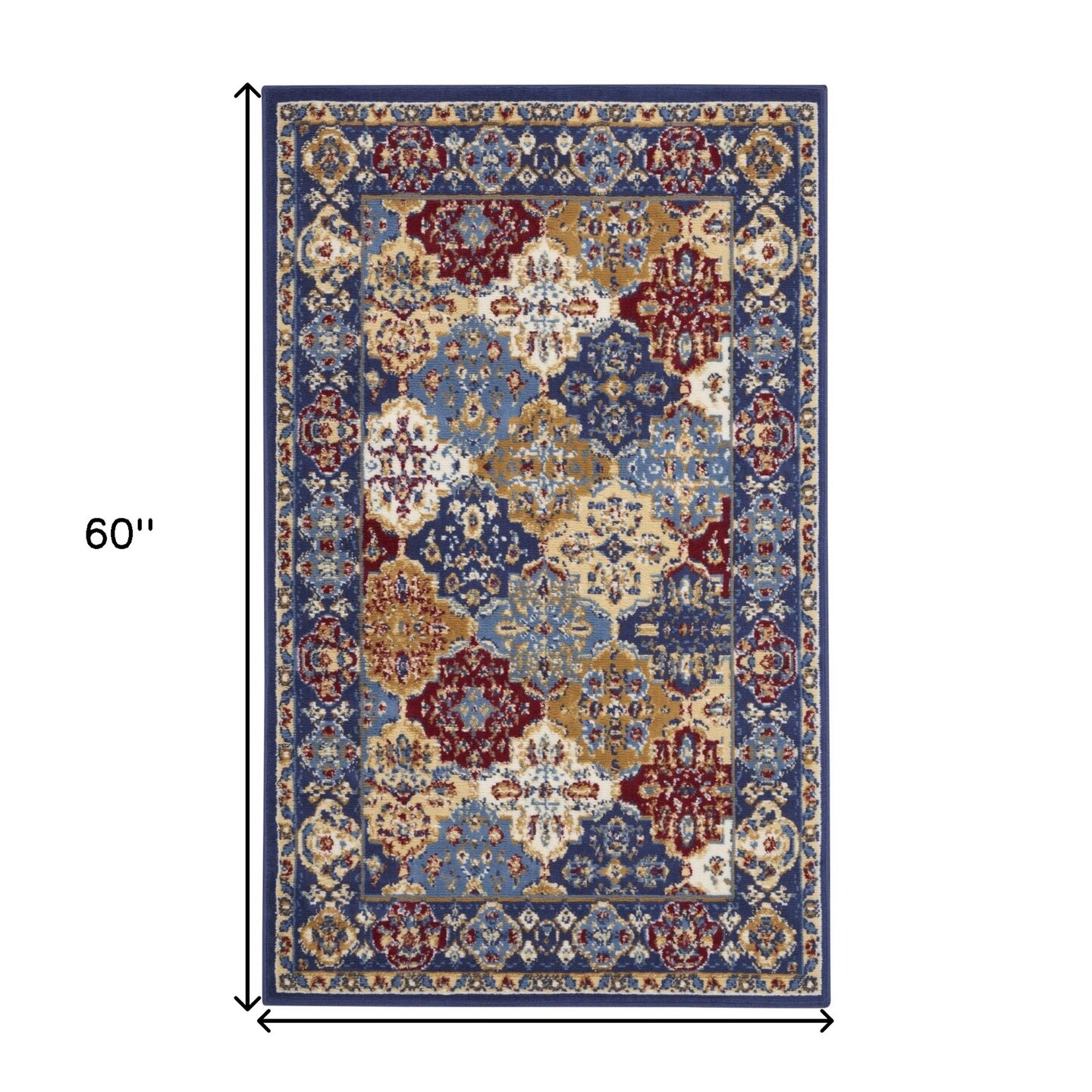 Edge Collections - 3' X 5' - Multicolor - Durable Bohemian Non-Skid Area Rug for Warmth and Style - 1 Piece
