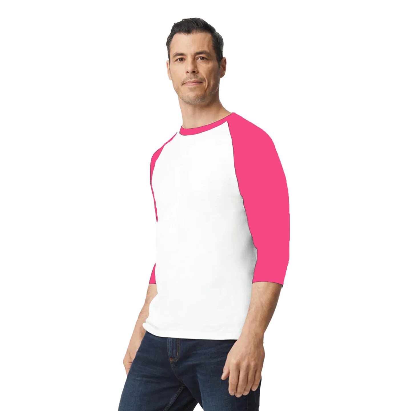 Gildan Heavy Cotton 3/4 Sleeve Raglan Tee – Soft, Durable Cotton for DIY Printing