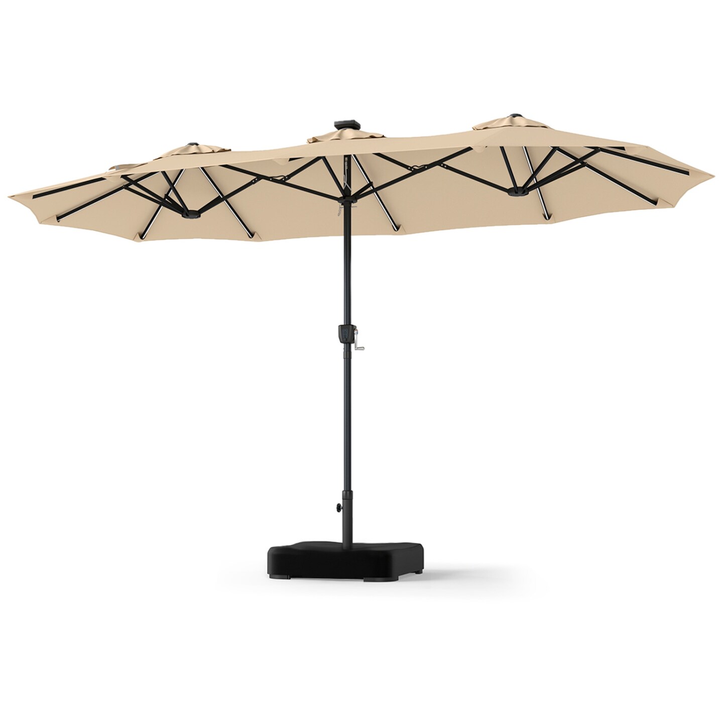 13 x 7 Ft Double-Sided Patio Umbrella with 108 Solar LED Lights