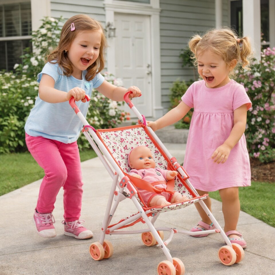Doll Umbrella Stroller – Lightweight Folding Toy Stroller for Dolls & Pretend Play