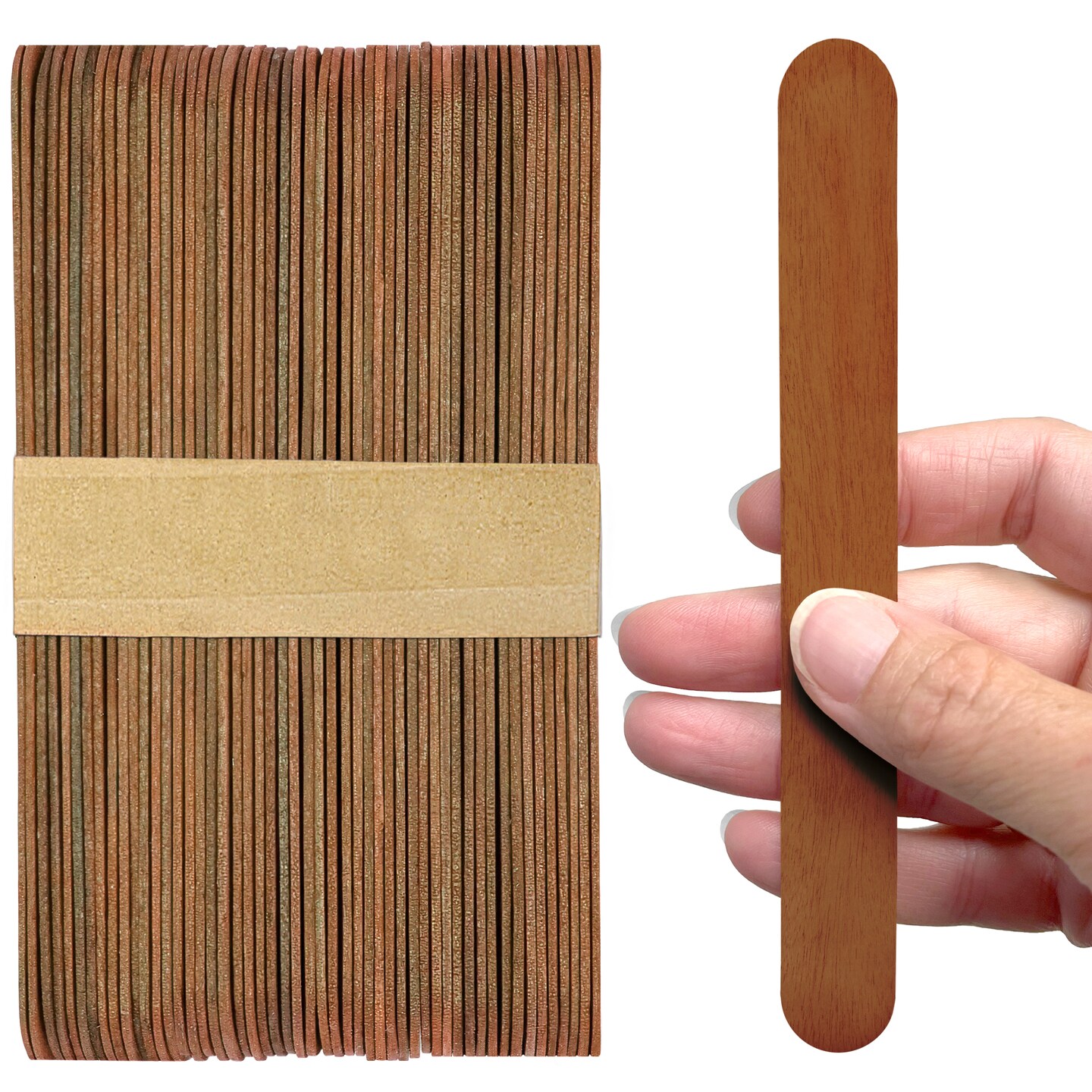 CraftySticks 6 Inch Jumbo Wood Popsicle Sticks for Crafts and STEM Learning