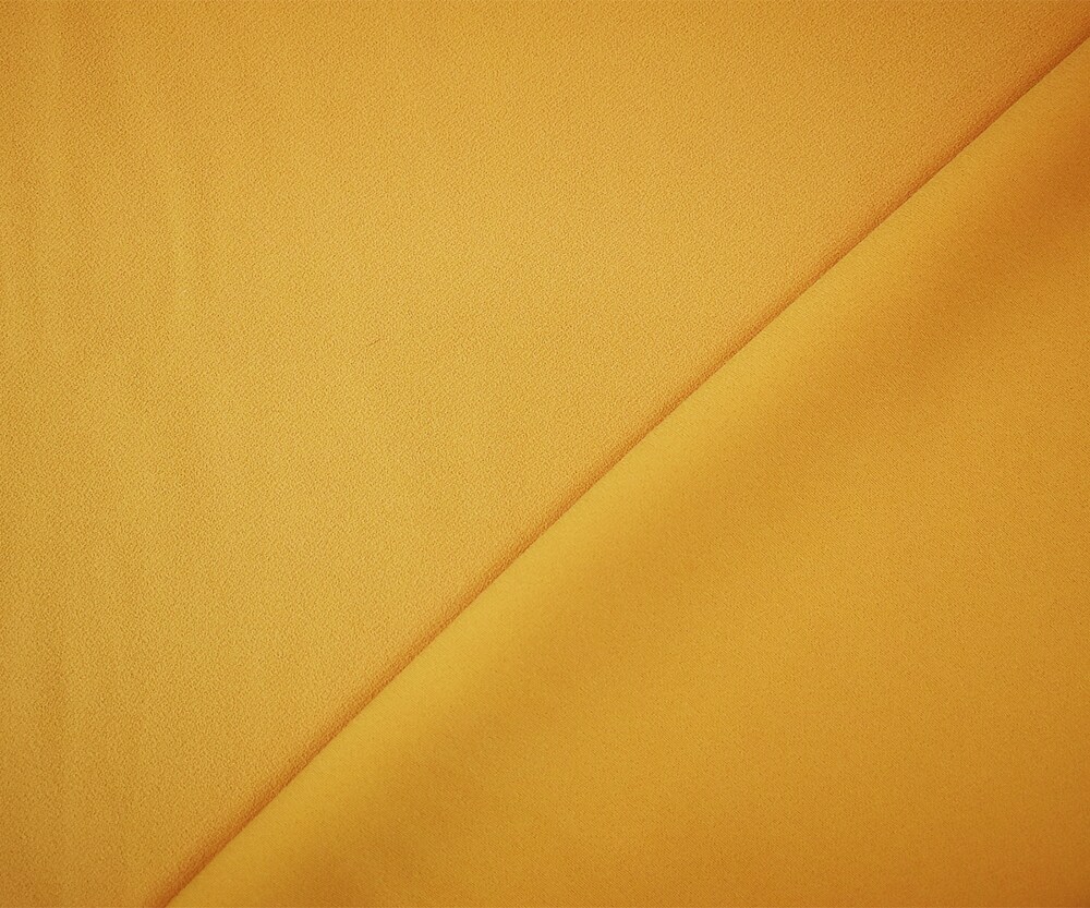 Yellow Famous Designer Poly Double Crepe Woven Fabric By the Yard