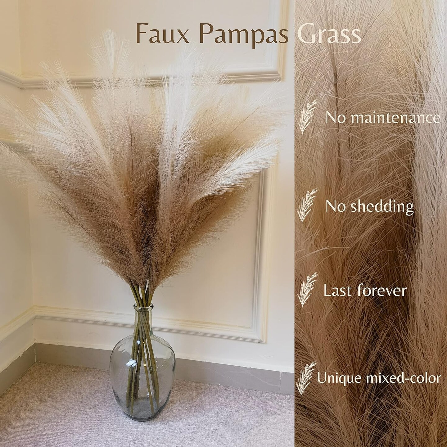 Faux Pampas Grass (Natural Beige)