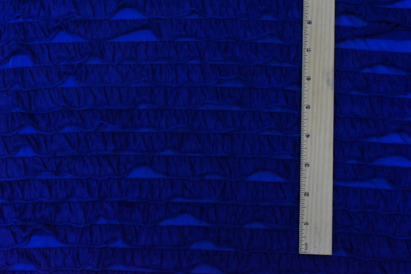Royal Blue Solid Stretch Poly Ruffle Knit Fabric By the Yard
