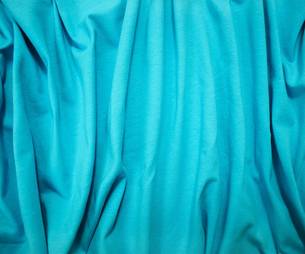 Aqua Blue Cotton Solid Stretch Spandex Jersey Knit Fabric By the Yard