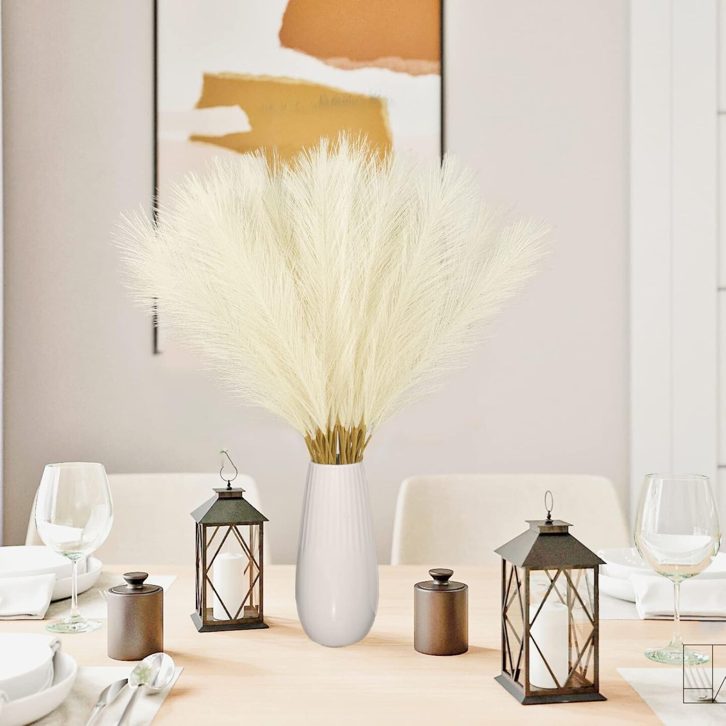 50PCS Faux Pampas Grass (Beige)