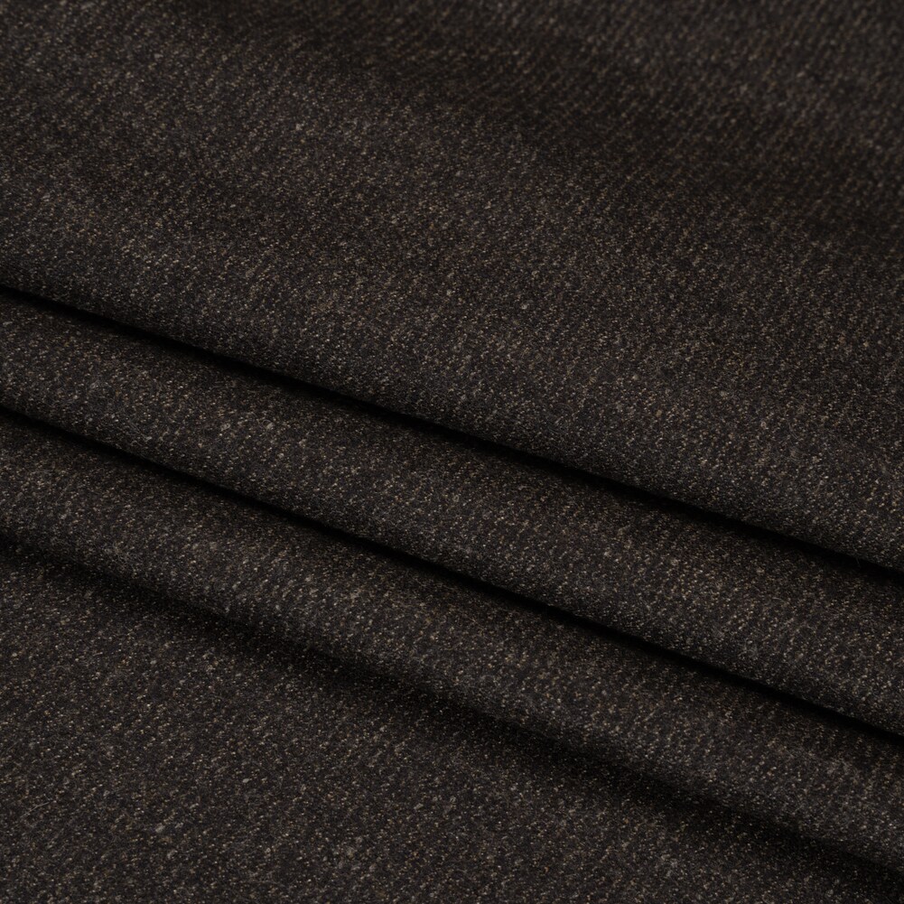 1 Yard Super 130 Wool Suiting Made in Italy - Black and Beige Heathered &#x2013; Deadstock 58&#x2019;&#x2019; Width