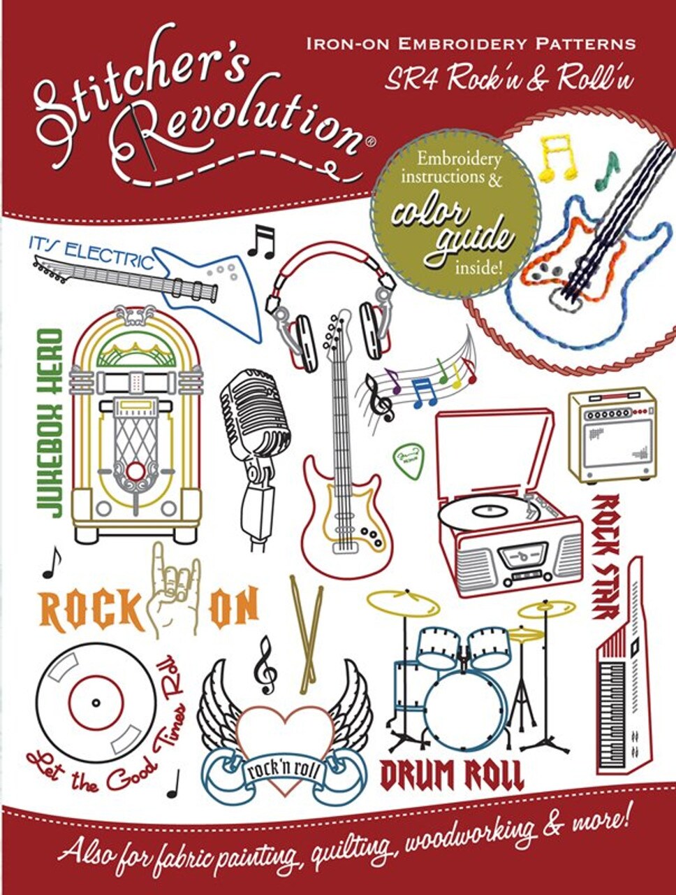 American Rocker Pattern Stitchers Revolution Rock'n And Roll'n SR04 embroidery iron on pattern ...