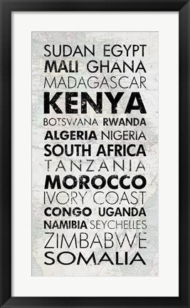 Framed Art African Countries I by Veruca Salt Wall Decor 18x24 Artwork