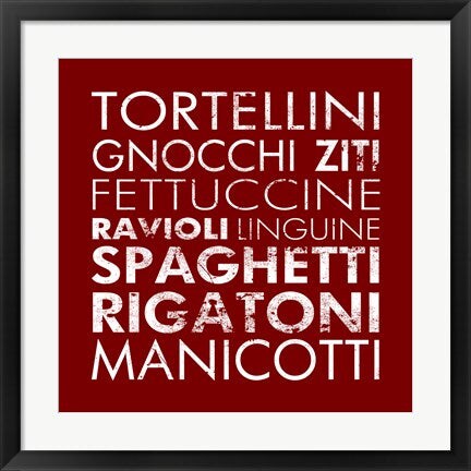 Framed Art Pasta II Square by Veruca Salt Wall Decor 18x24 Artwork